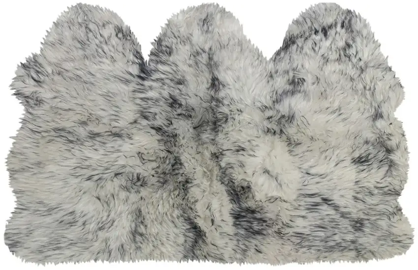 Gray Ombre Natural Sheepskin Area Rug Photo 2