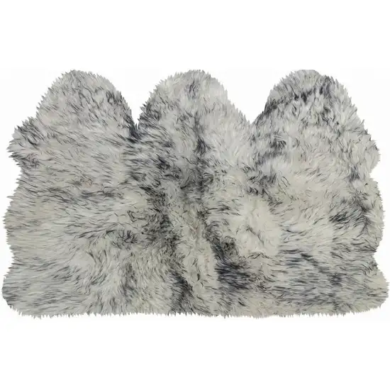 Gray Ombre Natural Sheepskin Area Rug Photo 1