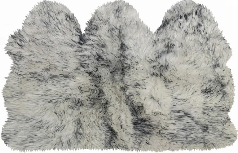 Gray Ombre Natural Sheepskin Area Rug Photo 1