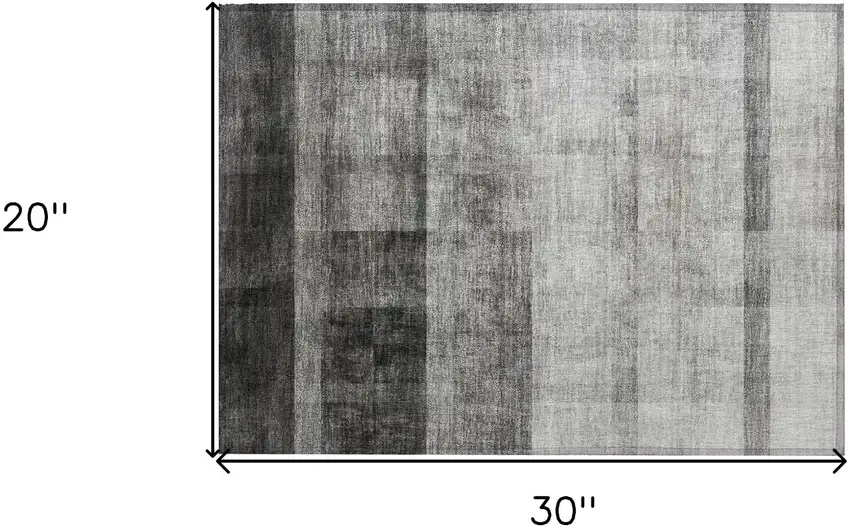 Gray Ombre Washable Non Skid Indoor Outdoor Area Rug Photo 3