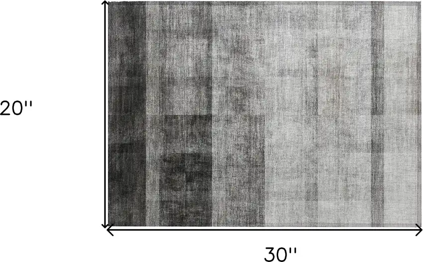 Gray Ombre Washable Non Skid Indoor Outdoor Area Rug Photo 3