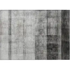 Photo of Gray Ombre Washable Non Skid Indoor Outdoor Area Rug