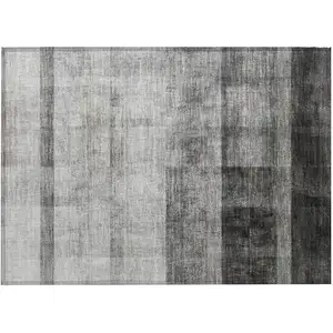 Photo of Gray Ombre Washable Non Skid Indoor Outdoor Area Rug