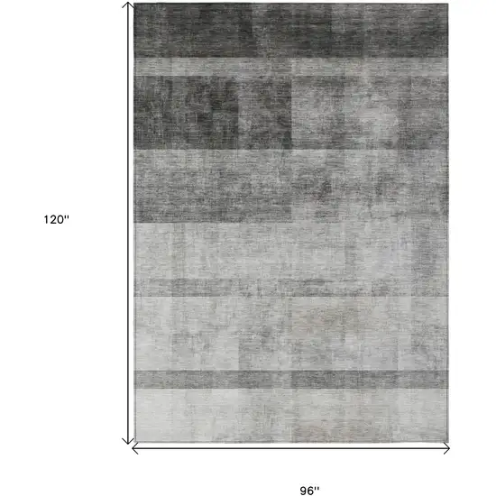 Gray Ombre Washable Non Skid Indoor Outdoor Area Rug Photo 3