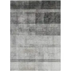Photo of Gray Ombre Washable Non Skid Indoor Outdoor Area Rug