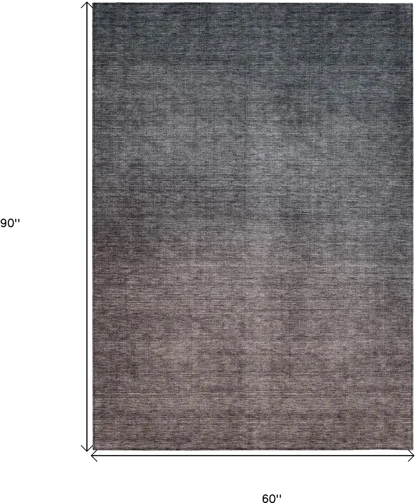 Gray Ombre Washable Non Skid Indoor Outdoor Area Rug Photo 3