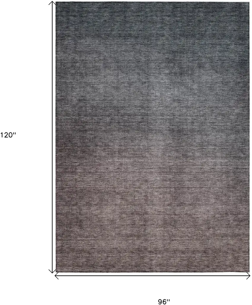 Gray Ombre Washable Non Skid Indoor Outdoor Area Rug Photo 3
