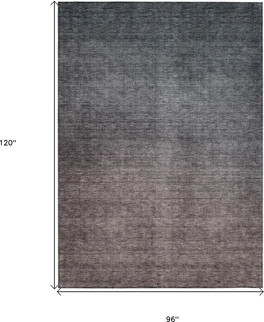 Gray Ombre Washable Non Skid Indoor Outdoor Area Rug Photo 3
