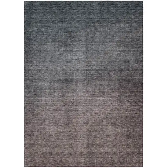 Gray Ombre Washable Non Skid Indoor Outdoor Area Rug Photo 5
