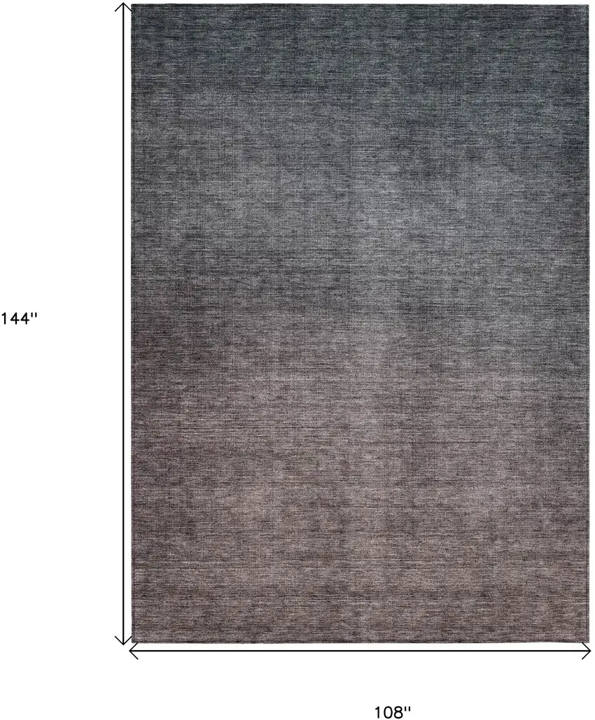 Gray Ombre Washable Non Skid Indoor Outdoor Area Rug Photo 3