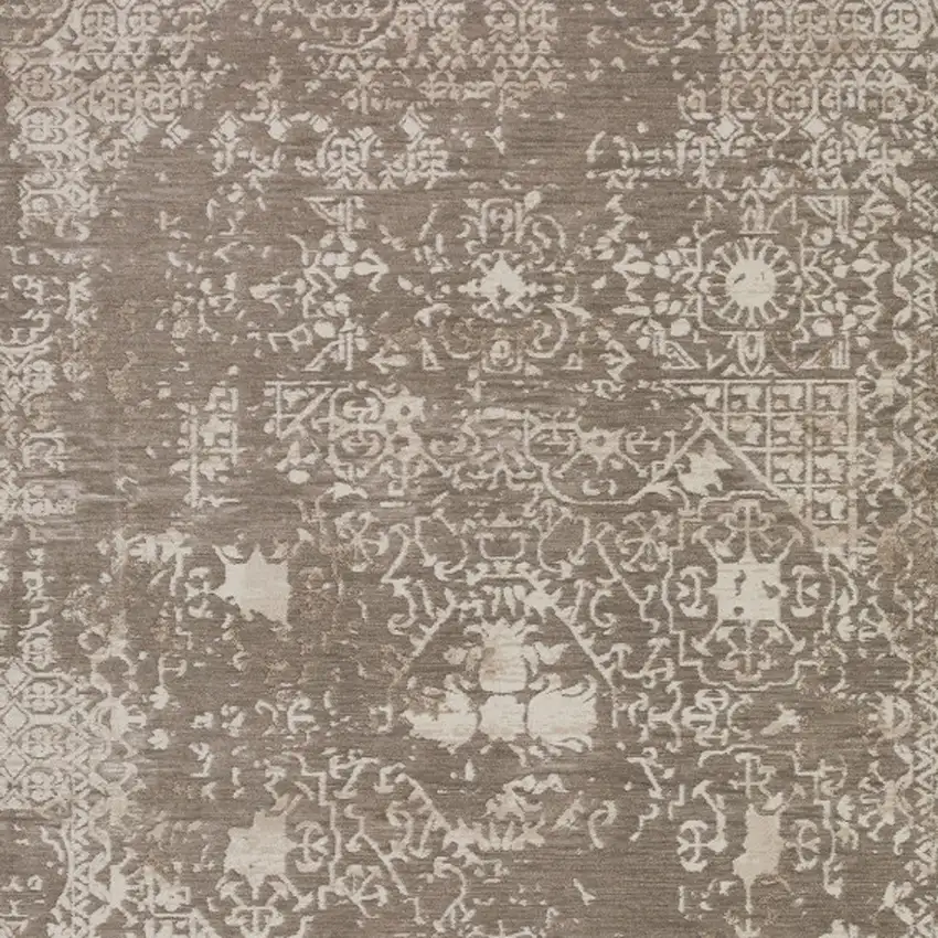 Gray Oriental Area Rug With Fringe Photo 5
