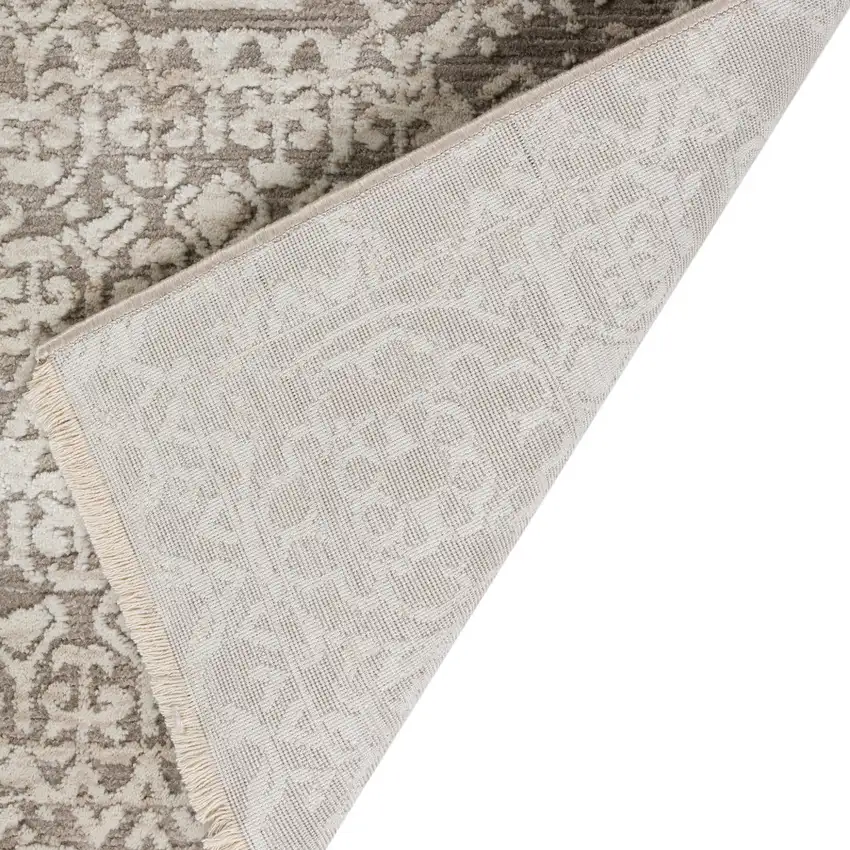 Gray Oriental Area Rug With Fringe Photo 1