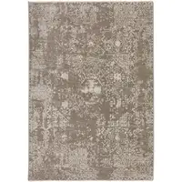 Photo of Gray Oriental Area Rug With Fringe