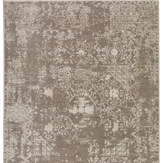 Gray Oriental Area Rug With Fringe Photo 5