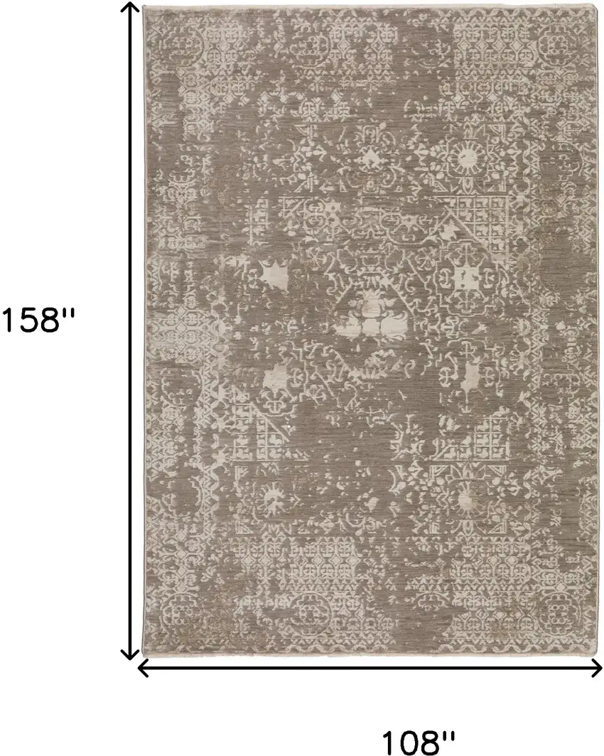 Gray Oriental Area Rug With Fringe Photo 6