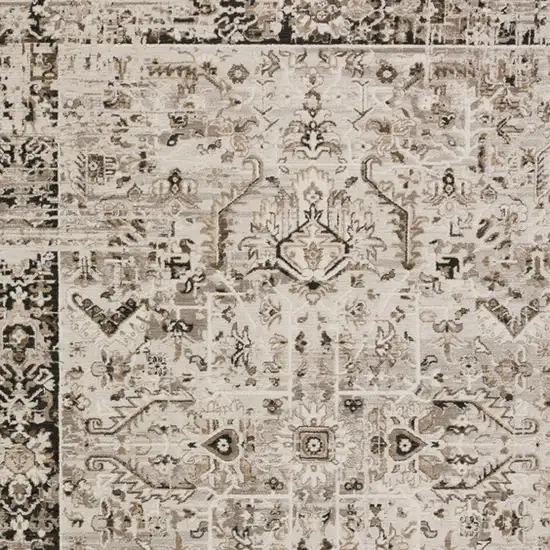 Gray Oriental Area Rug With Fringe Photo 5