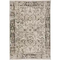 Photo of Gray Oriental Area Rug With Fringe