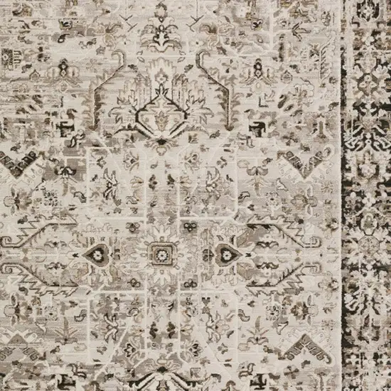 Gray Oriental Area Rug With Fringe Photo 5
