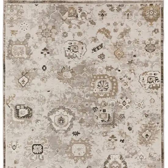 Gray Oriental Area Rug With Fringe Photo 2