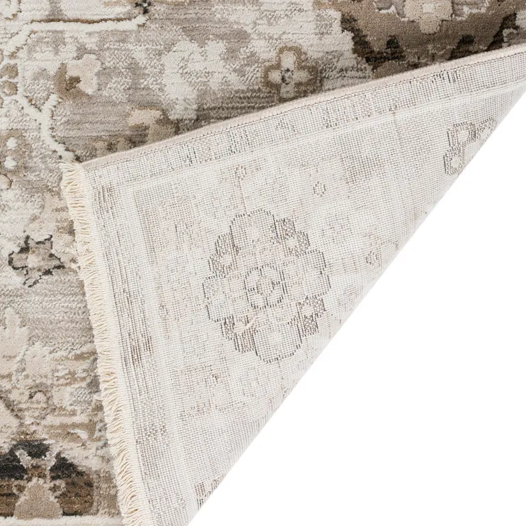 Gray Oriental Area Rug With Fringe Photo 1
