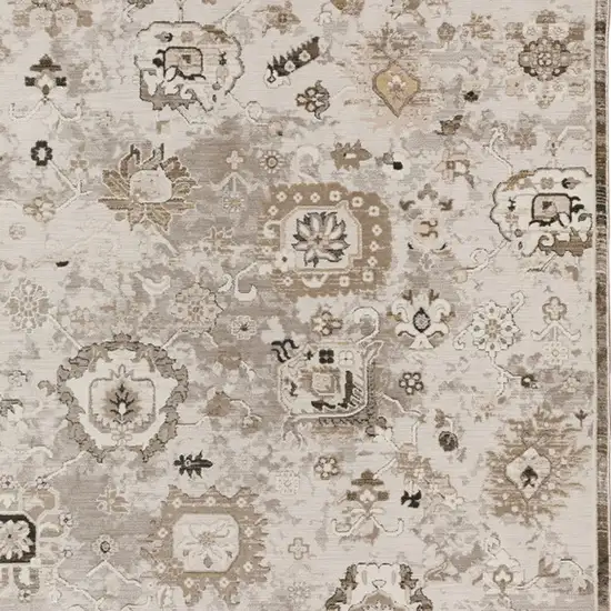 Gray Oriental Area Rug With Fringe Photo 5