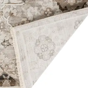 Photo of Gray Oriental Area Rug With Fringe