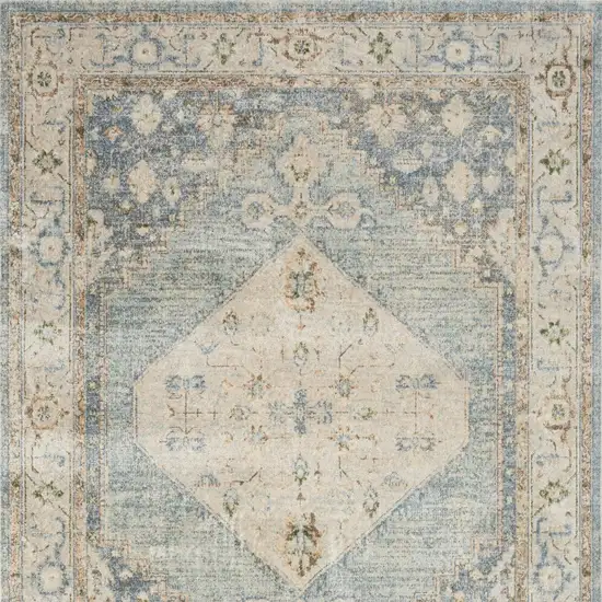 Gray Oriental Distressed Area Rug Photo 6