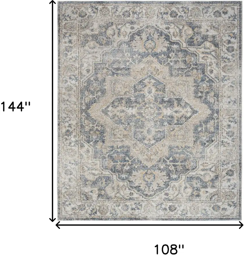 Gray Oriental Power Loom Area Rug Photo 7