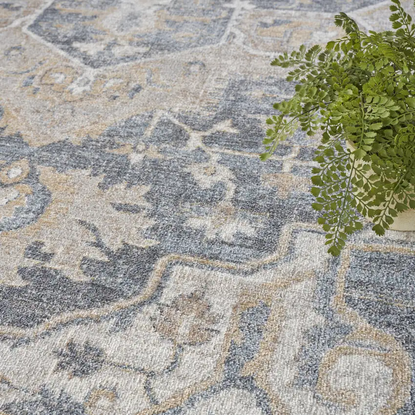 Gray Oriental Power Loom Area Rug Photo 8