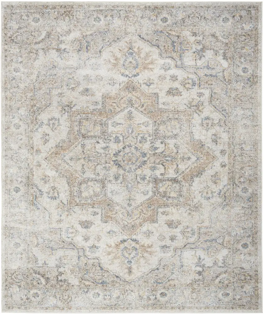 Gray Oriental Power Loom Area Rug Photo 1
