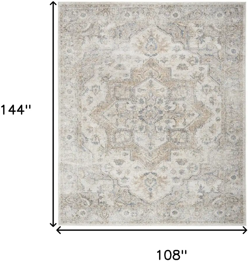 Gray Oriental Power Loom Area Rug Photo 7