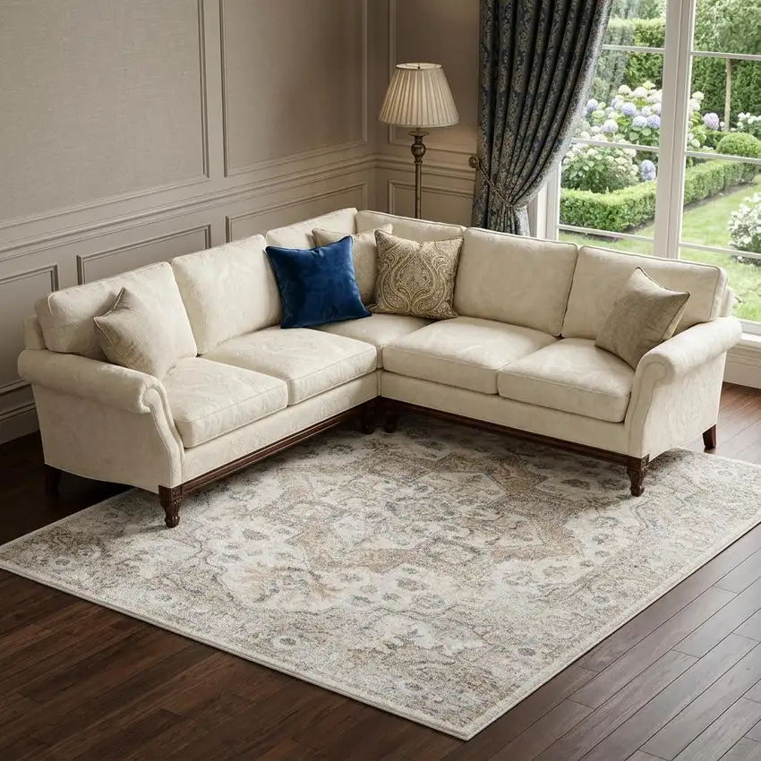 Gray Oriental Power Loom Area Rug Photo 1