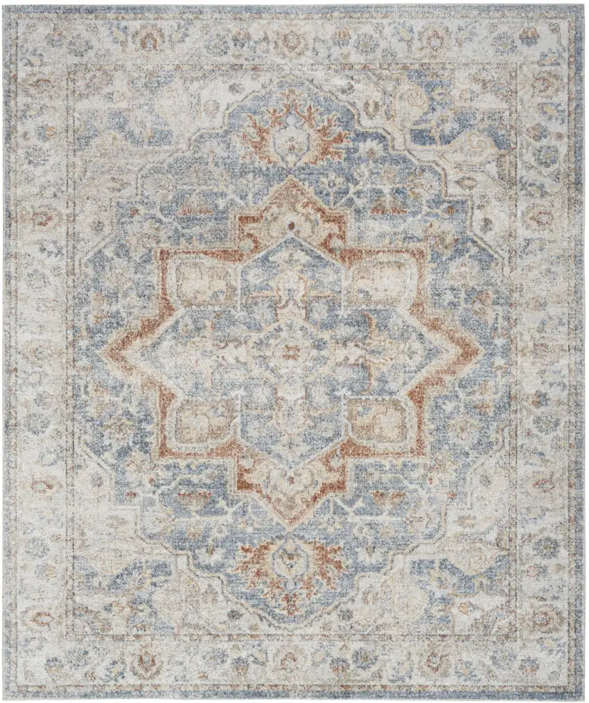 Gray Oriental Power Loom Area Rug Photo 1