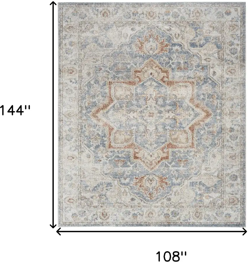 Gray Oriental Power Loom Area Rug Photo 8