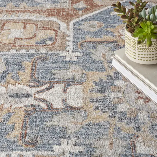 Gray Oriental Power Loom Area Rug Photo 5