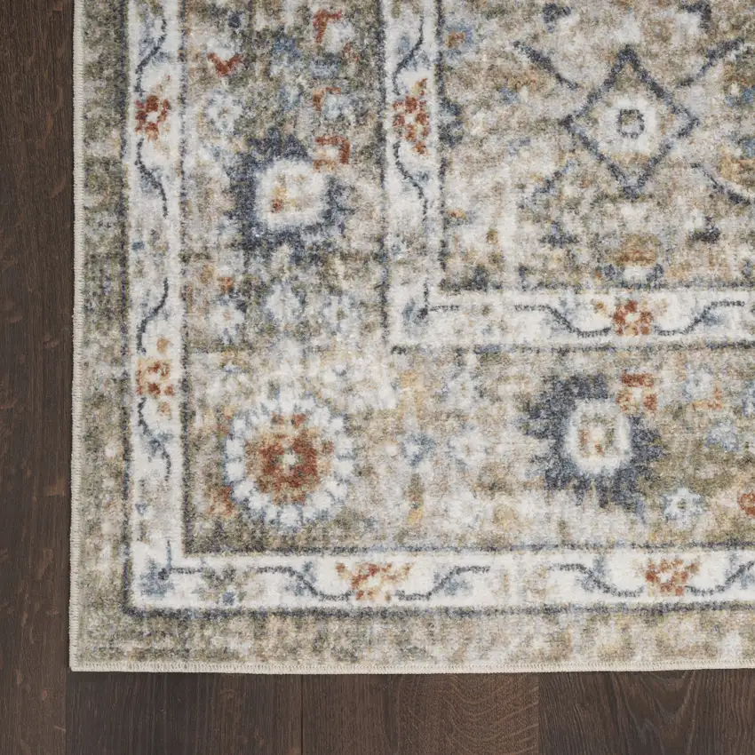 Gray Oriental Power Loom Area Rug Photo 7