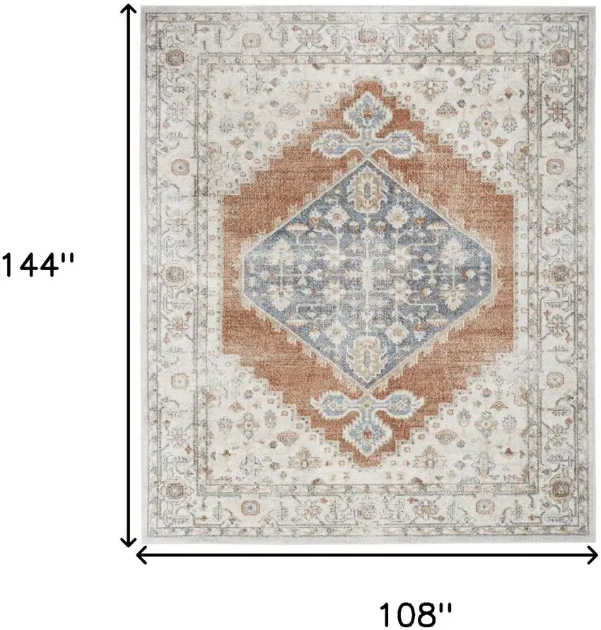 Gray Oriental Power Loom Distressed Area Rug Photo 8