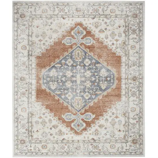 Gray Oriental Power Loom Distressed Area Rug Photo 1