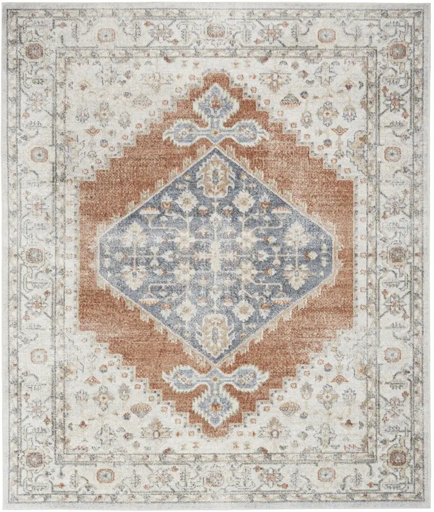 Gray Oriental Power Loom Distressed Area Rug Photo 1