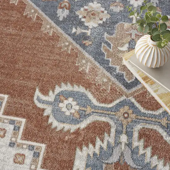 Gray Oriental Power Loom Distressed Area Rug Photo 8