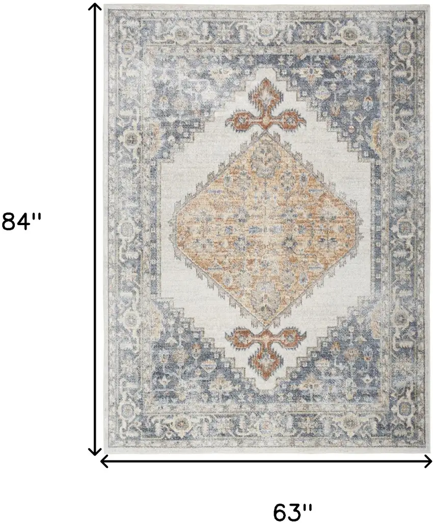 Gray Oriental Power Loom Distressed Washable Area Rug Photo 7