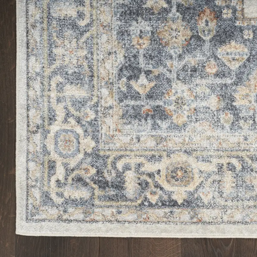 Gray Oriental Power Loom Distressed Washable Area Rug Photo 9