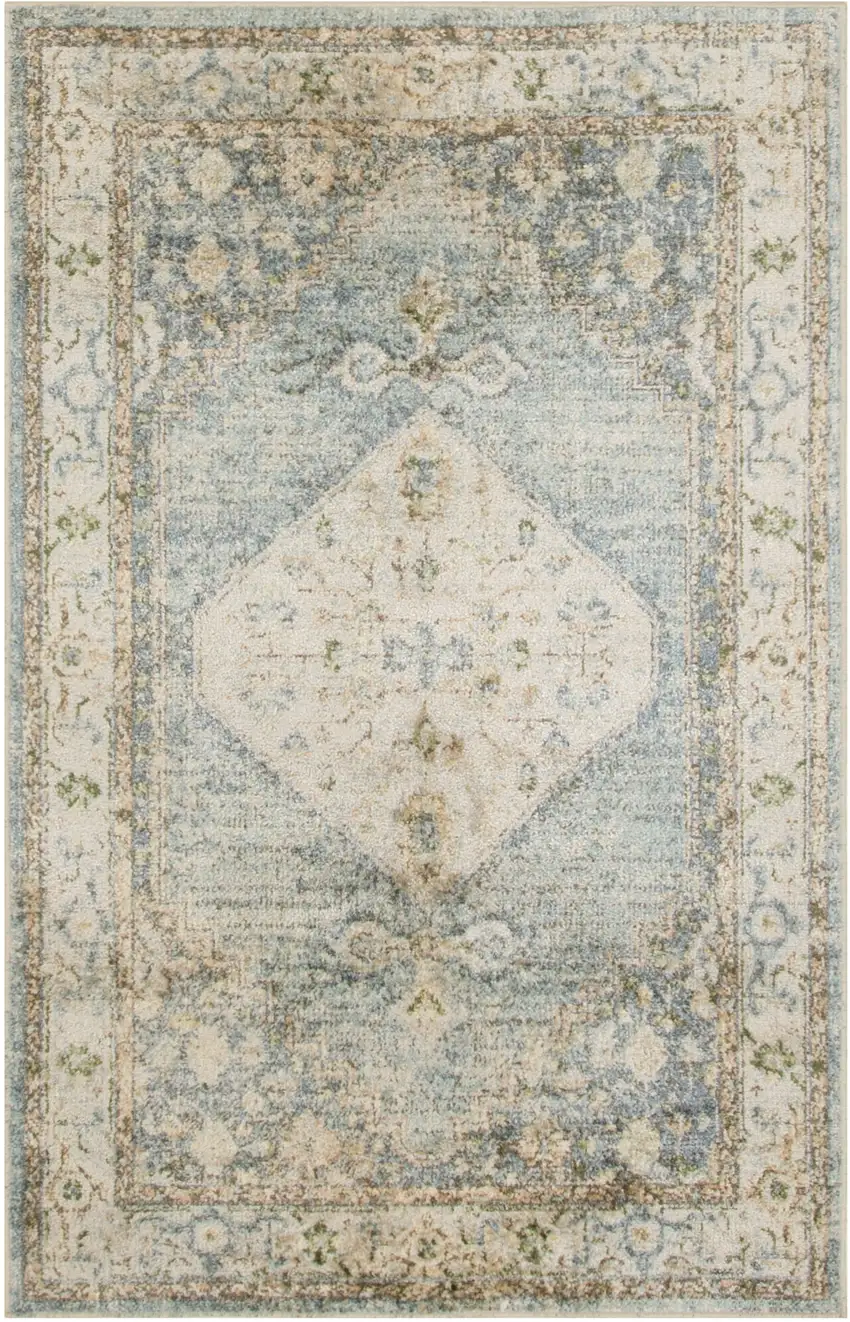 Gray Oriental Power Loom Distressed Washable Area Rug Photo 1