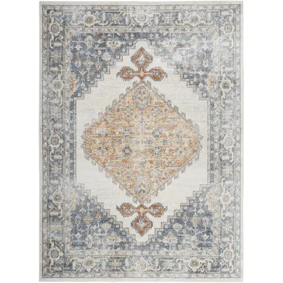 Gray Oriental Power Loom Distressed Washable Area Rug Photo 1