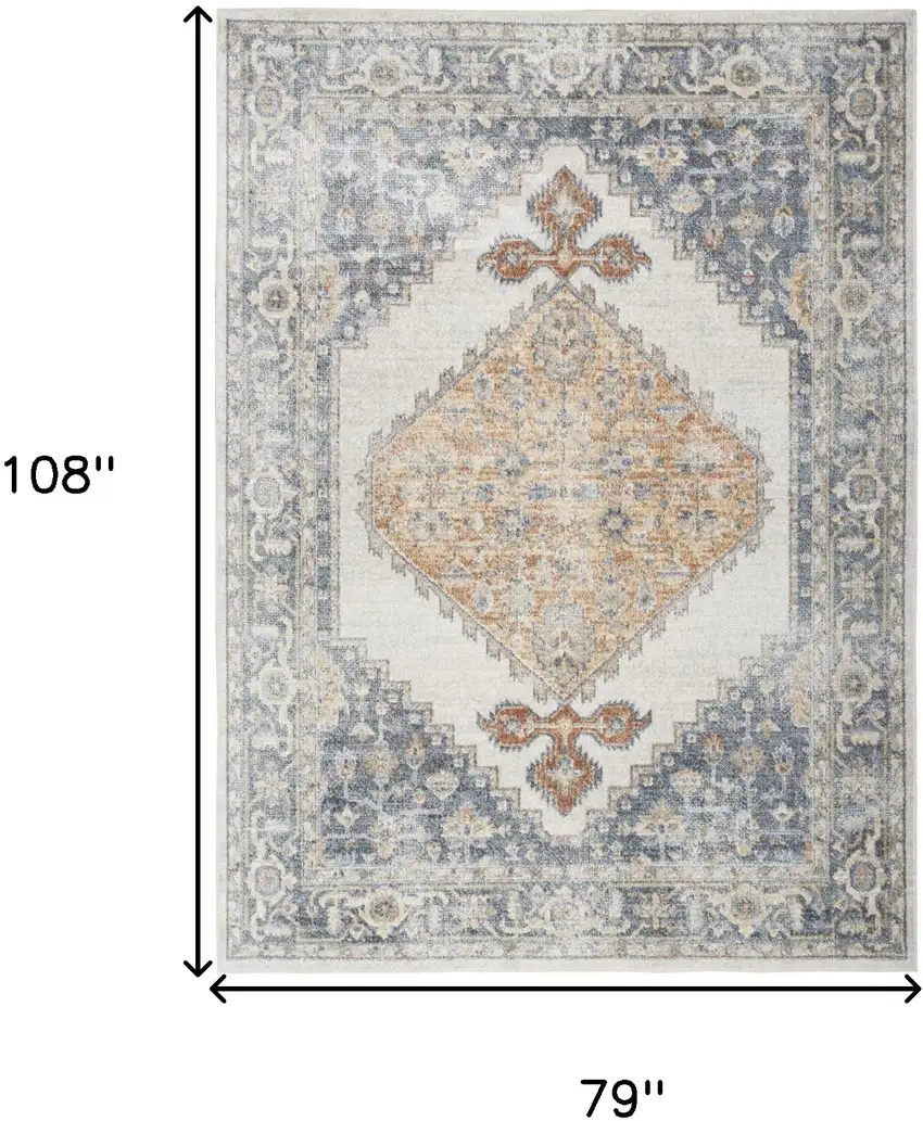 Gray Oriental Power Loom Distressed Washable Area Rug Photo 7