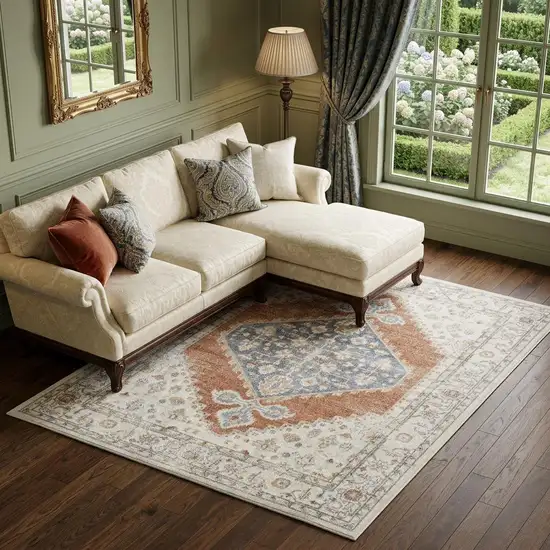 Gray Oriental Power Loom Distressed Washable Area Rug Photo 1