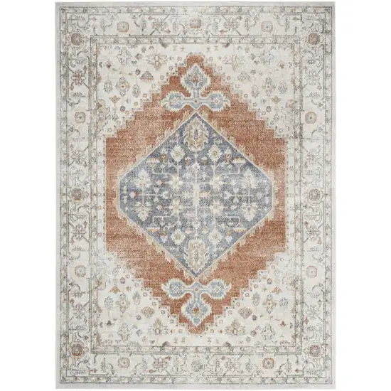 Gray Oriental Power Loom Distressed Washable Area Rug Photo 1