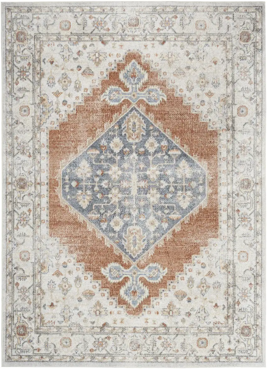 Gray Oriental Power Loom Distressed Washable Area Rug Photo 1