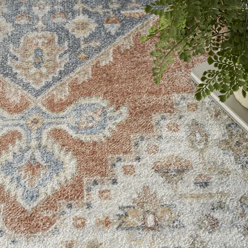 Gray Oriental Power Loom Distressed Washable Area Rug Photo 8