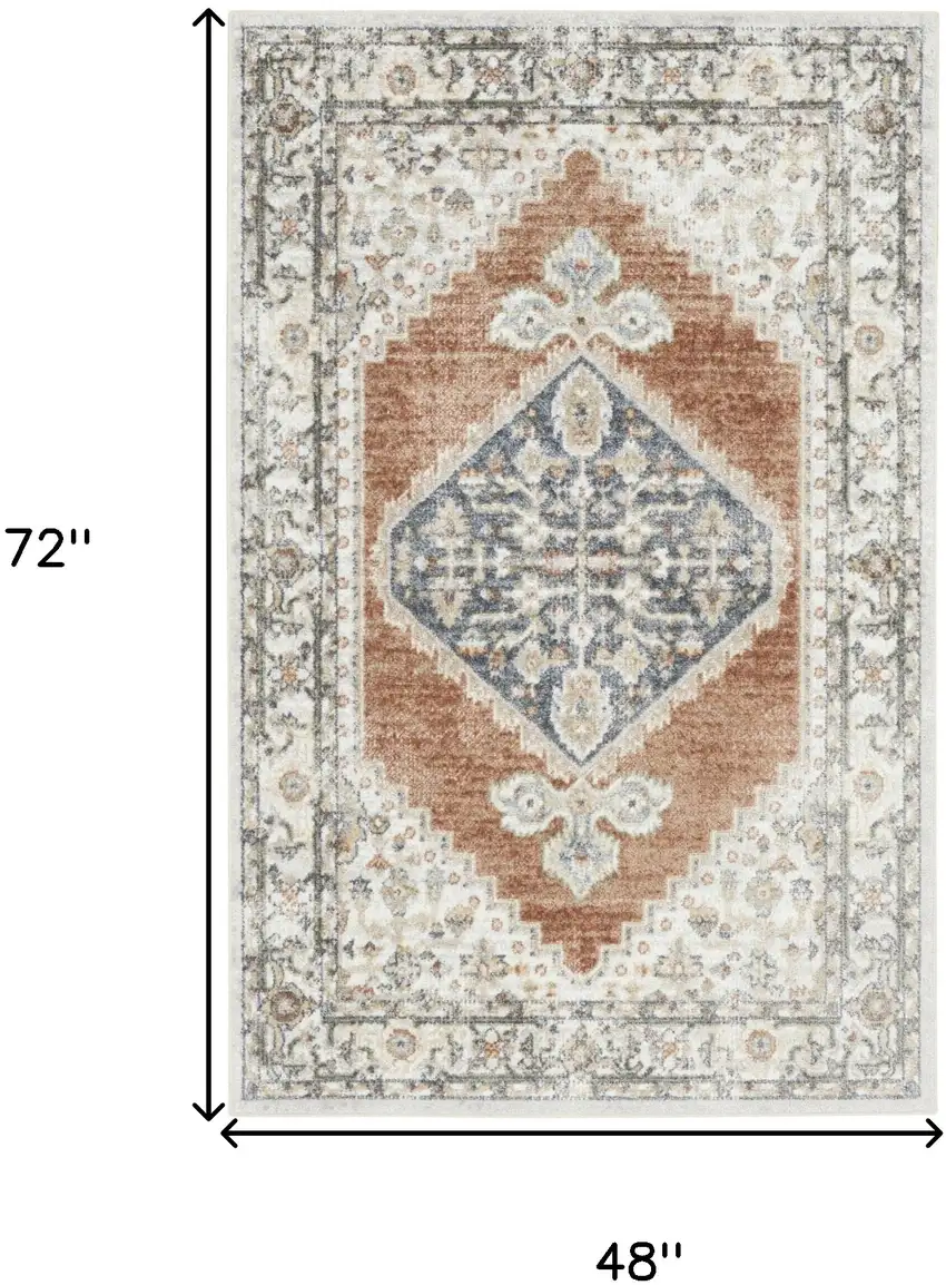 Gray Oriental Power Loom Distressed Washable Area Rug Photo 6